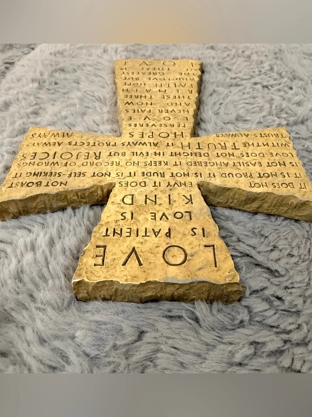 Vintage Wall Cross Decor 1 Corinthians 13:4-8 “Love is Patient”